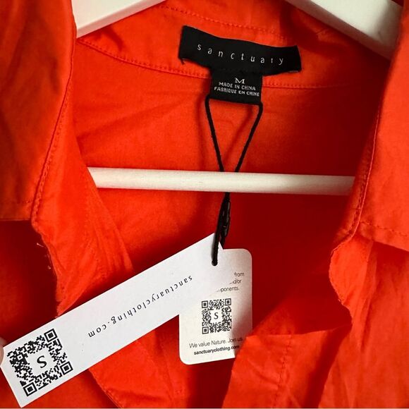 NWT Sanctuary slit back poplin shirt cb2152cq7 size M - Picture 6 of 10